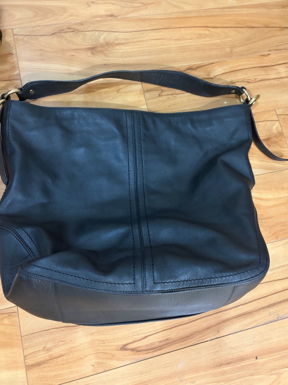 Cole Haan Black Leather Hobo Shoulder Bag